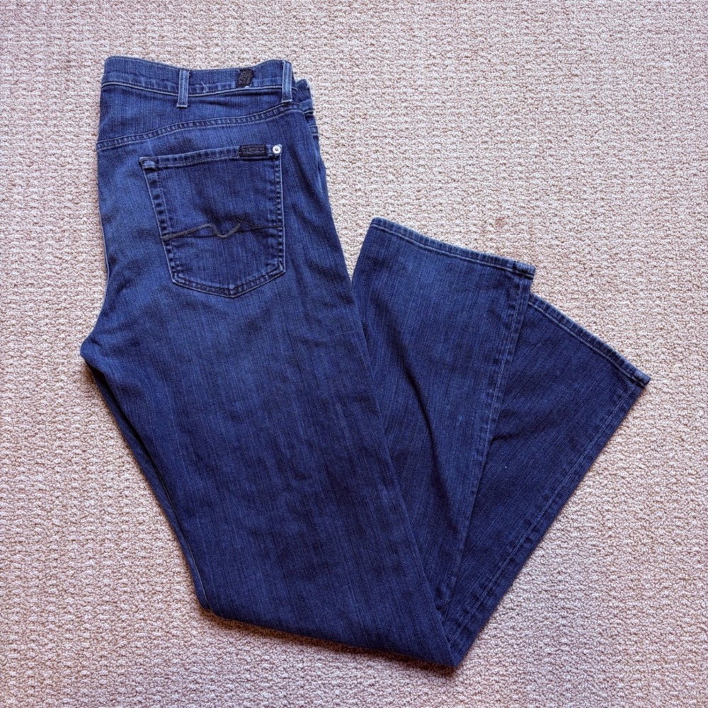 7 For All Mankind Standard Straight Leg Dark Wash Jeans Mens 38 Button Fly